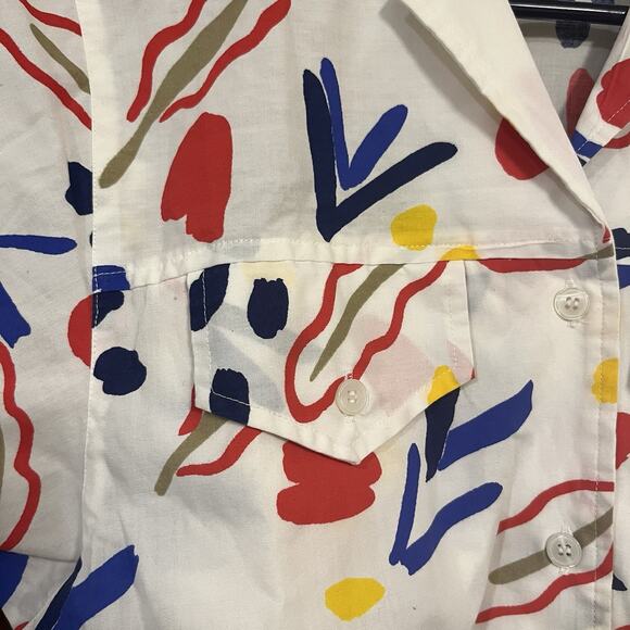 Vintage RLM Geometric Abstract Novelty Print Button down Shirt - Picture 3 of 7